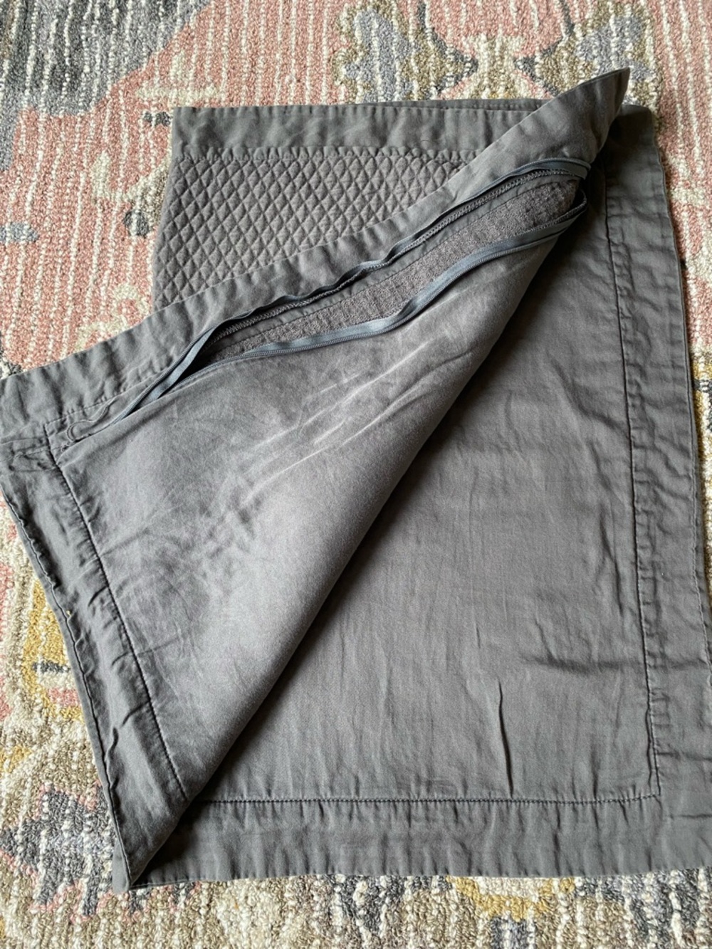 Fieldcrest Charcoal Gray Quilted Pillow Sham